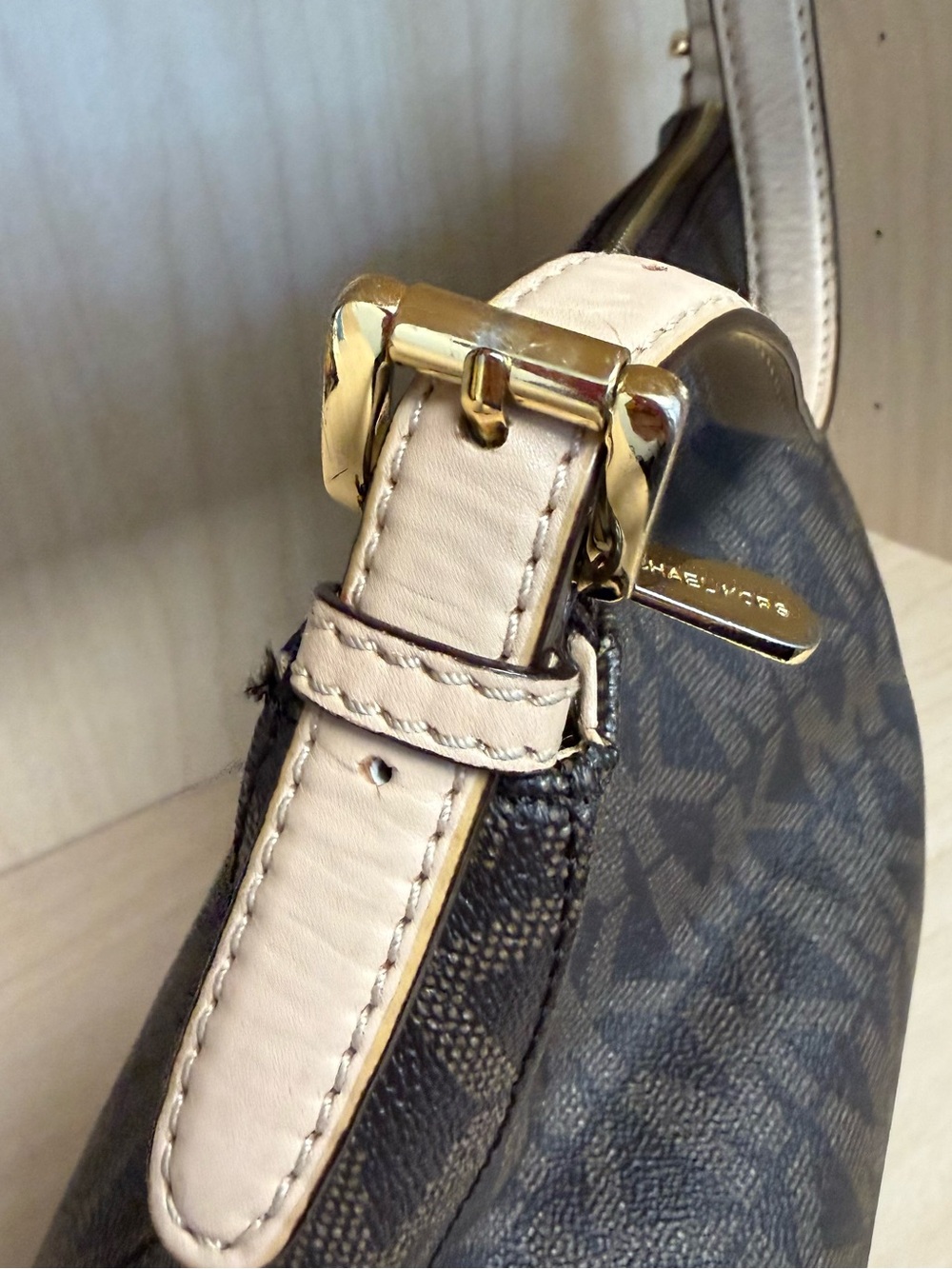 Michael Kors Dark Brown MK Logo Shoulder Bag - Picture 4 of 6